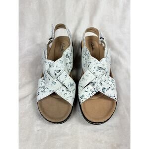 Clarks Collection Adjustable Sandals - Merliah Echo Women's BLUE FLORAL Size 9 N